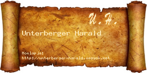 Unterberger Harald névjegykártya